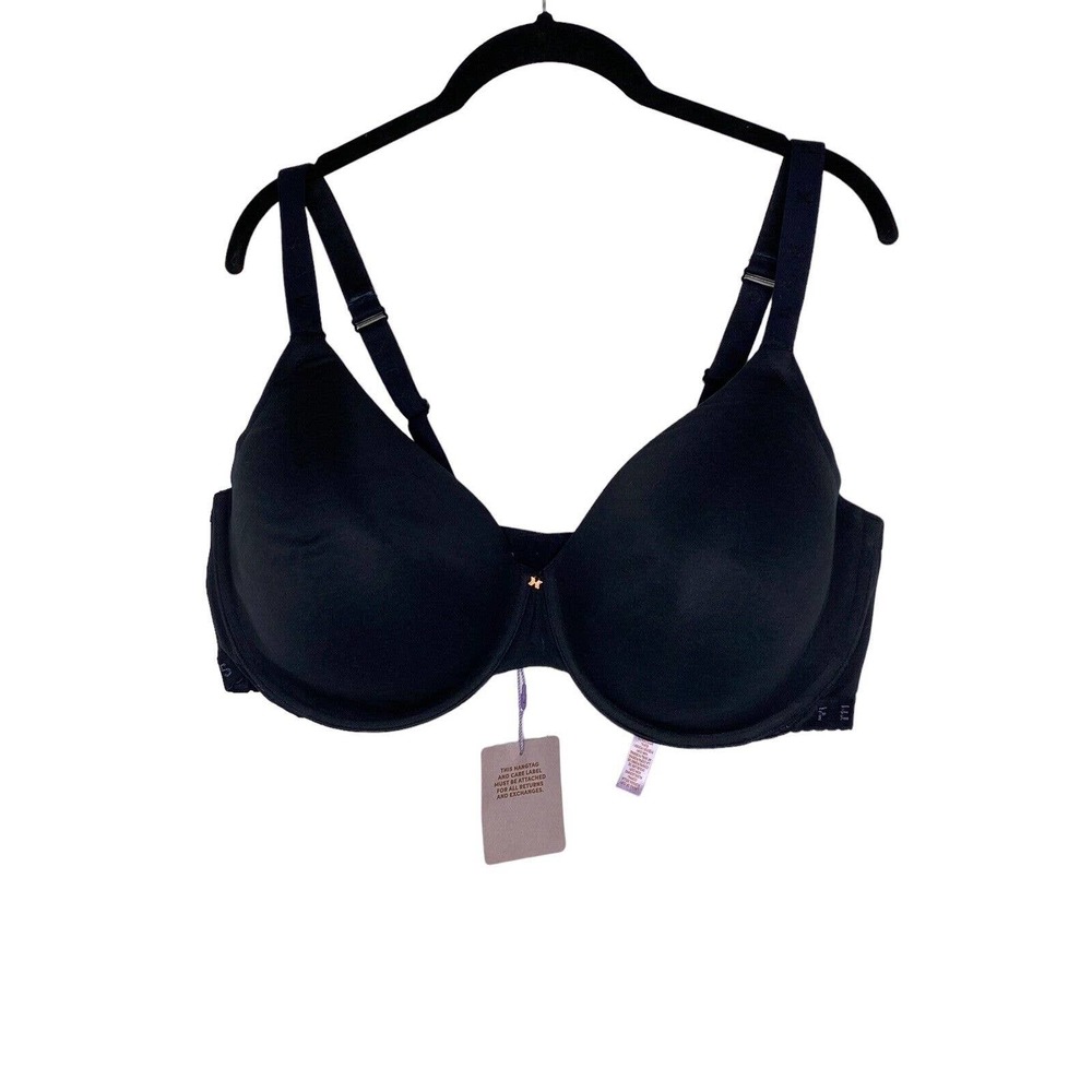 NWT Savage X Fenty Womens Cotton T Shirt Bra Size 46DDD Scallop‎ Logo Black